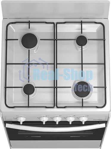 Плита газовая Darina S GM 441 001 W белый/черный, конфорок 4 шт, духовка 50 л, 50 см x 85 см x 51 см