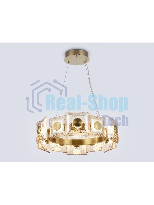 Светильник Ambrella light LH31021 BS/TI латунь/янтарь 56W 3000K D570*150