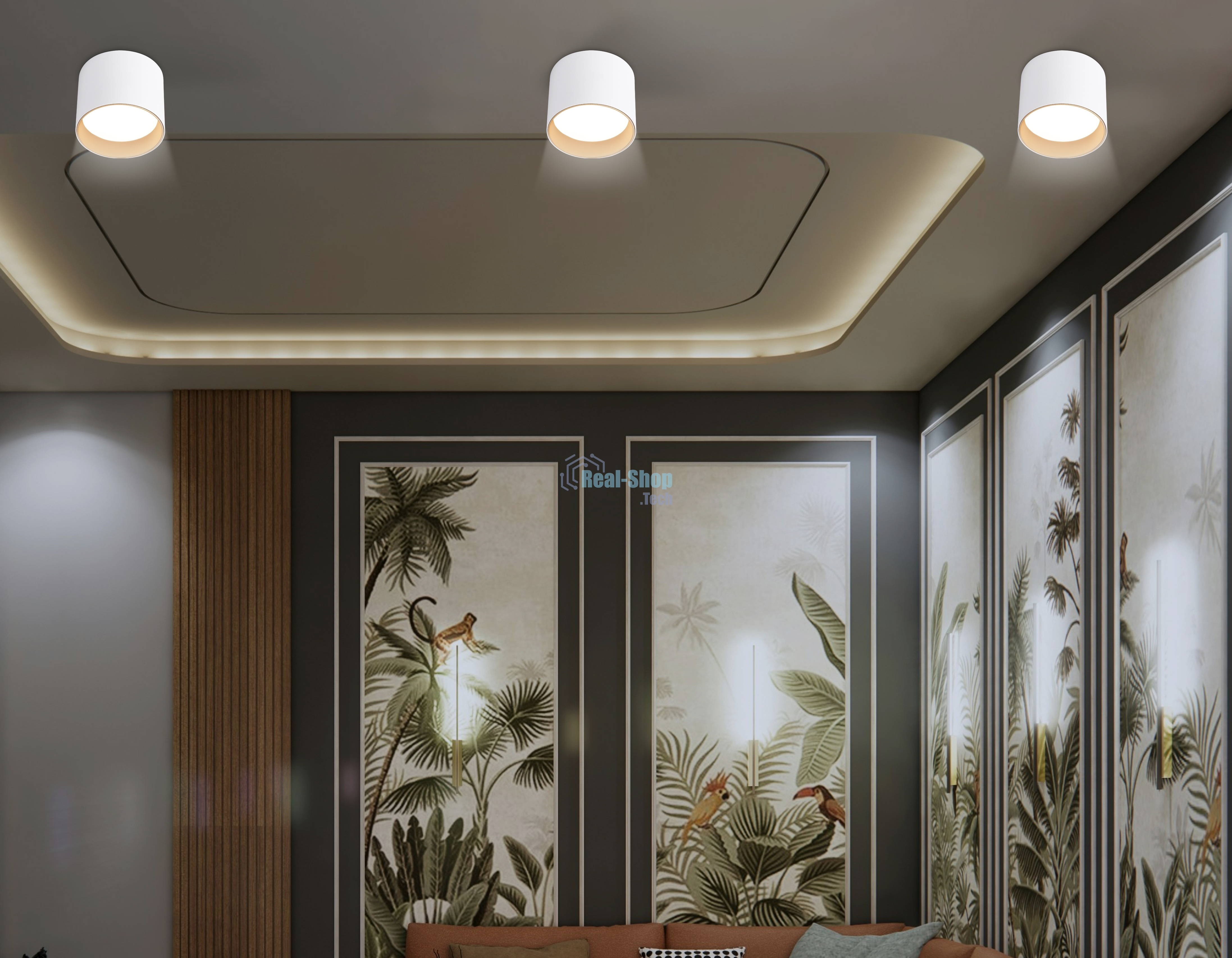 Светильник Ambrella light TN5304 WH/GD белый/золото GX53 max 15W D83*65