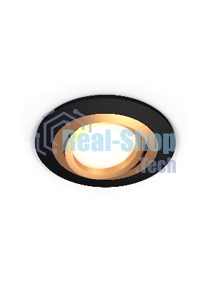 Комплект встраиваемого поворотного светильника Ambrella light XC7622083 SBK/PYG черный песок/золото желтое полированное MR16 GU5.3 (C7622, N7004)