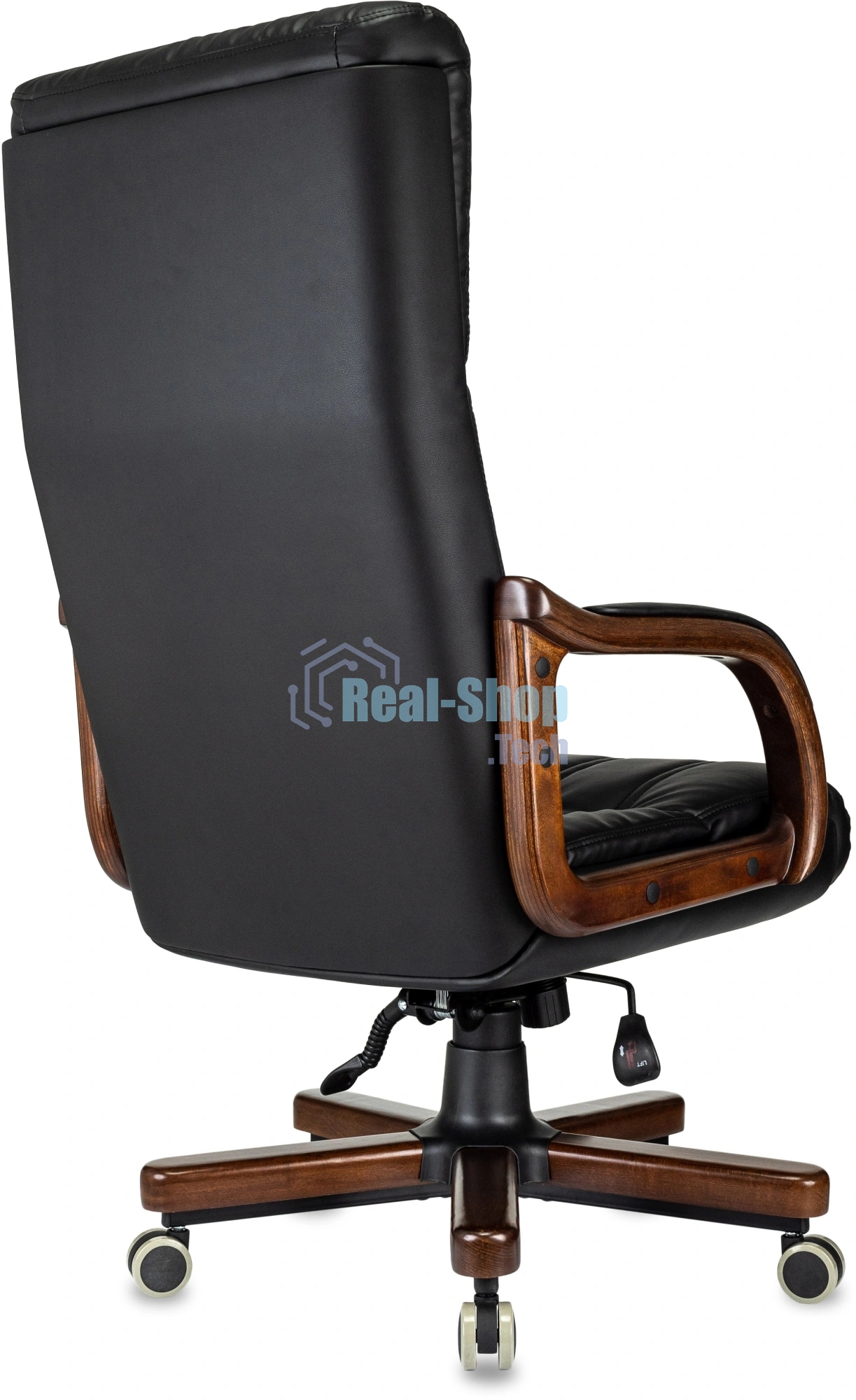 Кресло руководителя Бюрократ T-9932Walnut черный, эко.кожа, крестов. металл/дерево