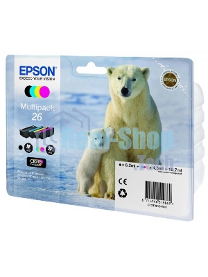Картридж струйный Epson C13T26164010 черный/голубой/желтый/пурпурный набор карт. (200 стр 17 мл ) для Epson XP-600/605/700/710/800
