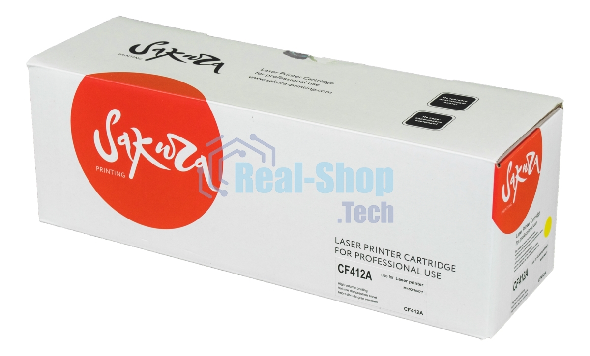 Картридж лазерный Sakura CF412A для HP LaserJet Pro M452nw, M452dn, M477fnw, M477fdw, M477fdn, M377dw, желтый, 2300 к.