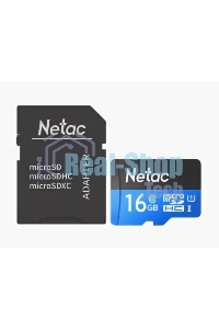 Флеш карта microSDHC 16Gb Netac P500 NT02P500STN-016G-R (с SD адаптером) 80Mb/s