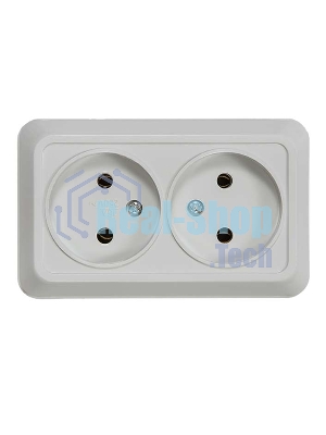 Розетка 2-м BOLLETO накл. 7102 белый ASD/IN HOME 4680005959822