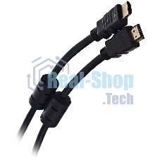 Кабель HDMI v.1.4 10м Telecom, 2 фильтра, 19M -19M, с позолоченными контактами