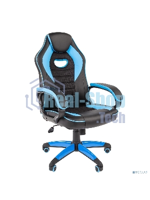 Кресло Chairman game 16 черный, экокожа, 120 кг, механизм качания