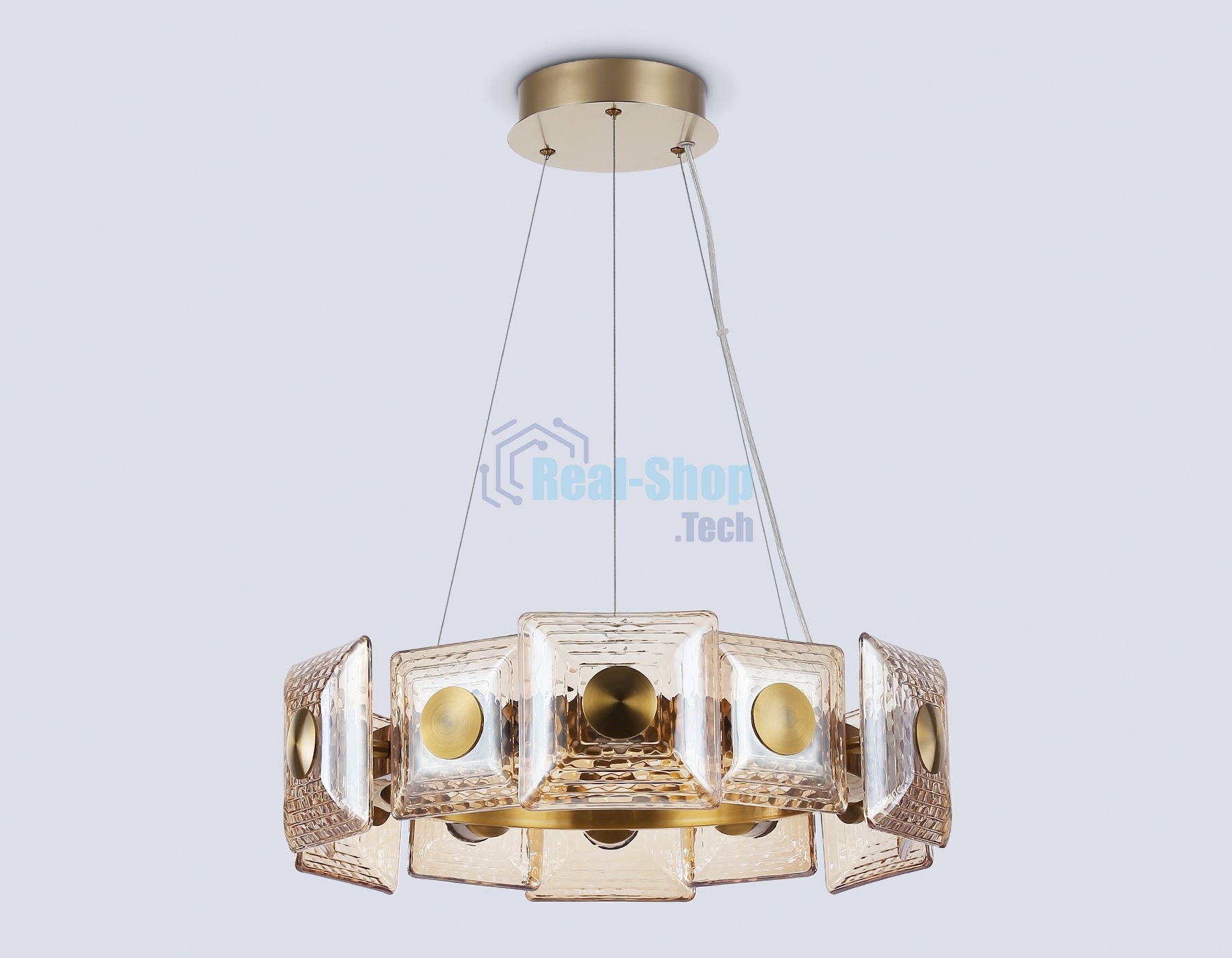 Светильник Ambrella light LH31021 BS/TI латунь/янтарь 56W 3000K D570*150