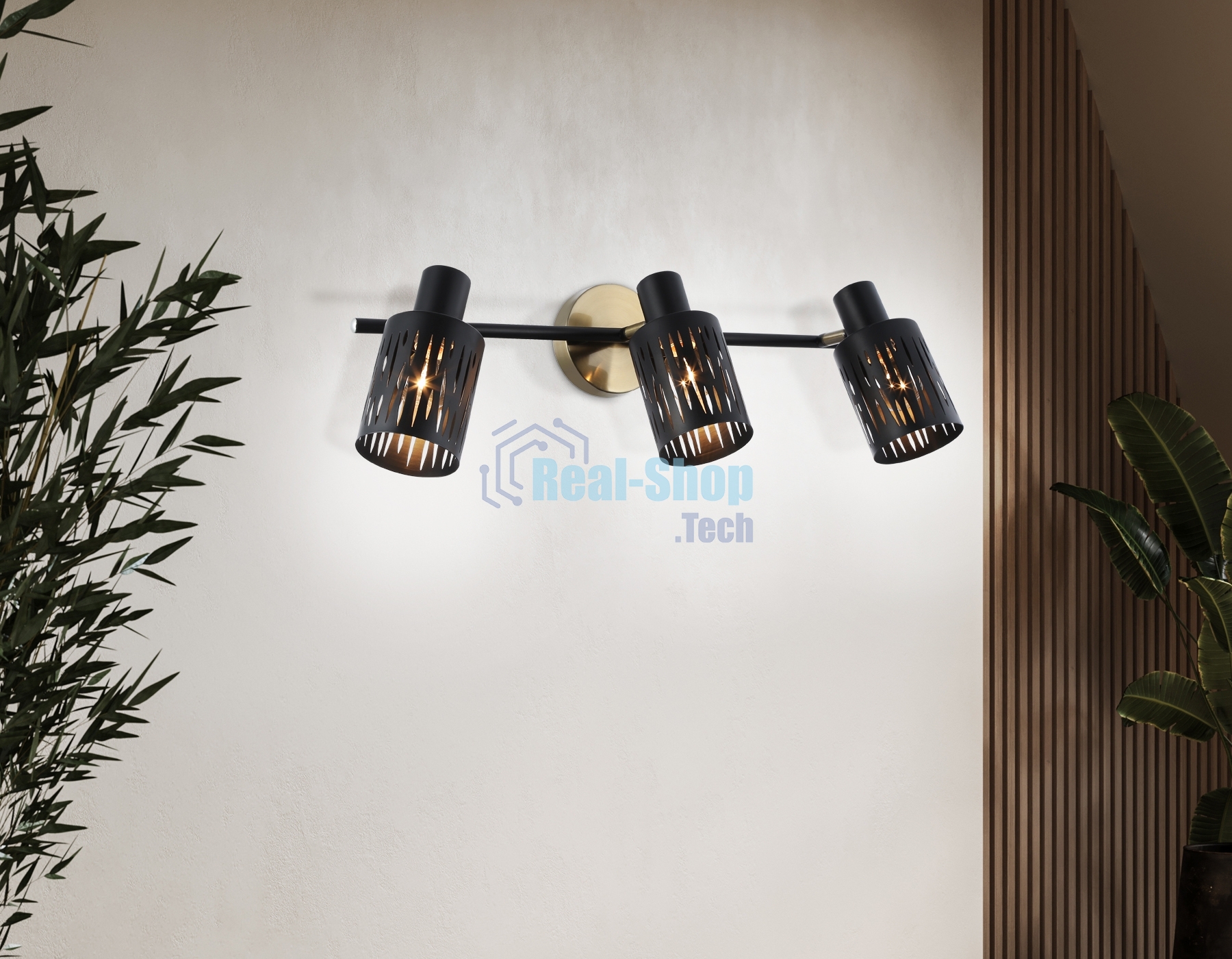 Светильник Ambrella light TR8669/3 BK/SB чёрный/бронза E14/3 max 60W 560*100*190