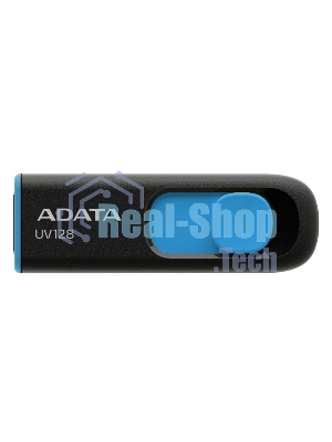 Флешка USB ADATA UV128 (AUV128-64G-RBE), 64Gb, USB 3.0, R/W 100/30, черный/синий