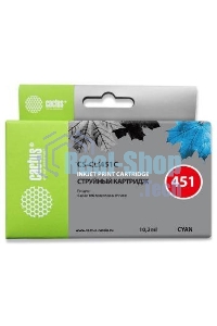 Картридж струйный Cactus CS-CLI451C голубой (10,2 мл) для Canon MG 6340/5440/IP7240