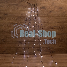 Елочная гирлянда с кольцом, 7 нитей по 1,5 метра, цвет диодов белый, не соединяется