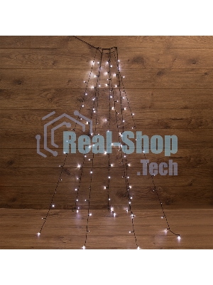 Елочная гирлянда с кольцом, 7 нитей по 1,5 метра, цвет диодов белый, не соединяется