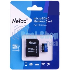 Флеш карта microSDHC 16Gb Netac P500 NT02P500STN-016G-R (с SD адаптером) 80Mb/s