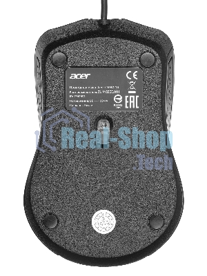 Мышь проводная Acer OMW010 черный, 1200 dpi, USB, кнопки - 3