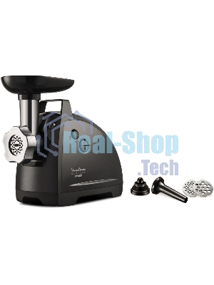 Мясорубка электрическая Moulinex ME682832 черный, 2000 Вт, 2.6 кг/мин, реверс, защита от перегрузки, насадки - 4