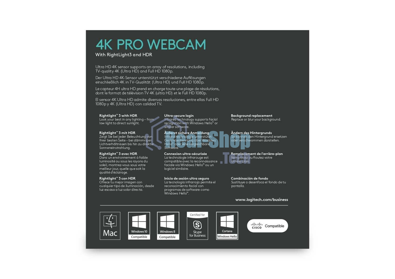 Веб-камера Logitech Webcam BRIO