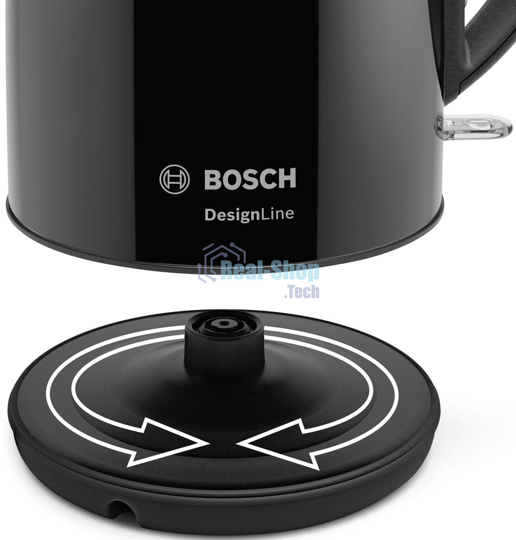 Чайник электрический Bosch TWK3P423 1.7л. 2400Вт черный (корпус: нержавеющая сталь)