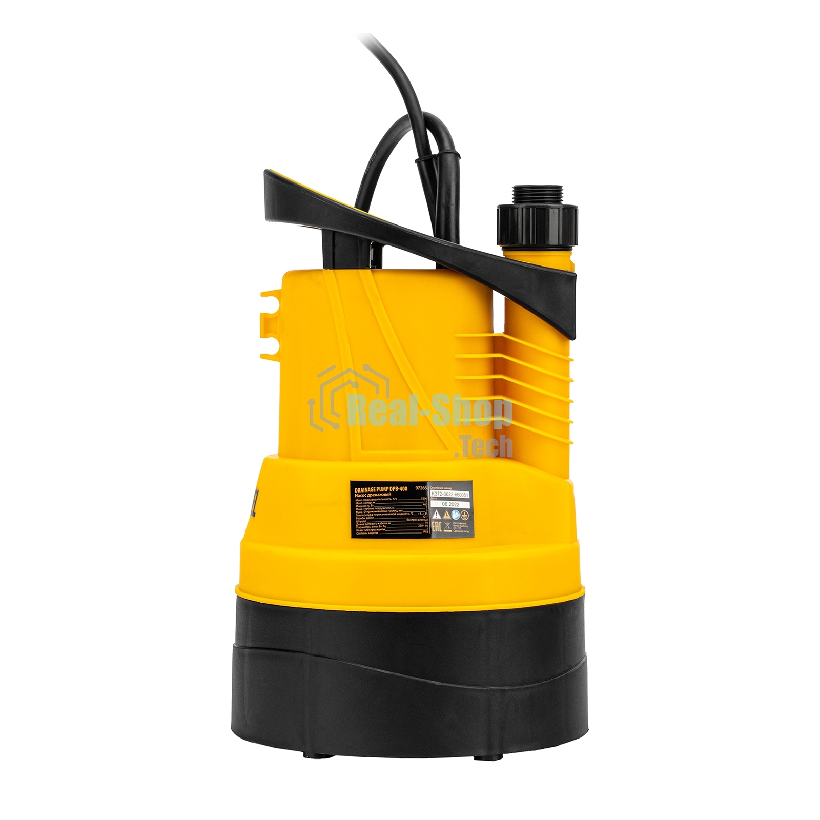 Дренажный насос для чистой воды Denzel DPB400, 400 Вт, подъем 11 м, 5500 л/ч