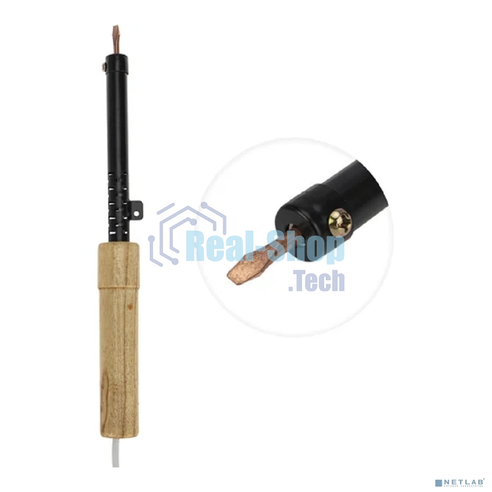 Паяльник Rexant 220 В/40 Вт, деревянная ручка, ЭПСН