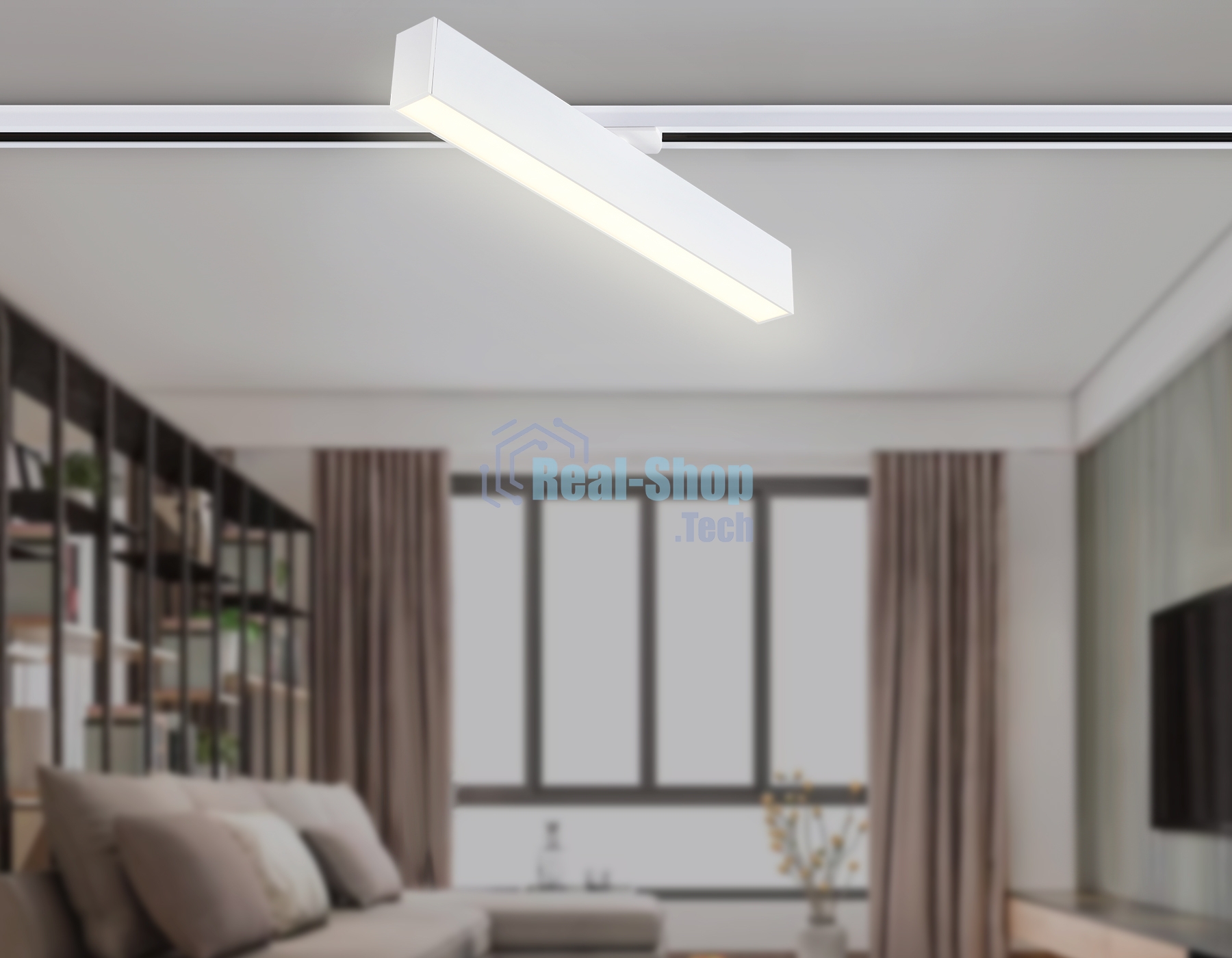 Трековый однофазный светильник Ambrella light GL6769 WH белый LED 24W 3000K 600*22*48