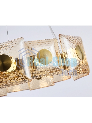 Светильник Ambrella light LH31021 BS/TI латунь/янтарь 56W 3000K D570*150