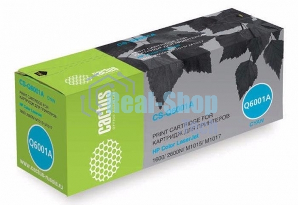 Картридж лазерный Cactus CS-Q6001A голубой (2000 стр.) для HP 1600/2600N/M1015/M1017
