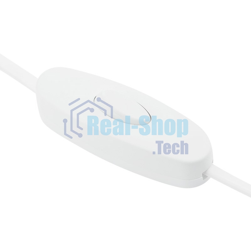 Шнур сетевой Rexant вилка плоская с выключателем, без розетки, кабель 2x0.5 мм², длина 1,8 метра, 2.5 A, белый