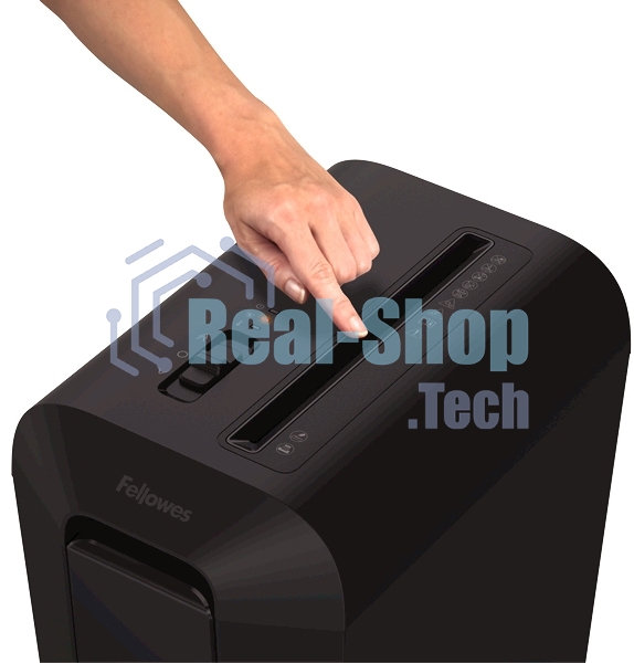 Шредер Fellowes PowerShred LX65 черный (секр.P-4)/перекрестный/10лист./22лтр./скрепки/скобы/пл.карты
