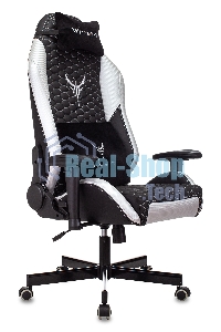 Кресло игровое Knight Neon черный/серебряный соты эко.кожа с подголов. крестовина металл