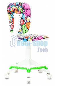 Кресло детское Бюрократ CH-W204/F мультиколор маскарад, крестовина пластик, подст. для ног, пластик белый