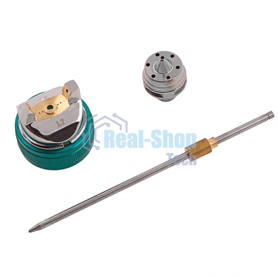 Набор для краскораспылителя AS802HVLP: сопло 1,7мм, игла, чашка Stels