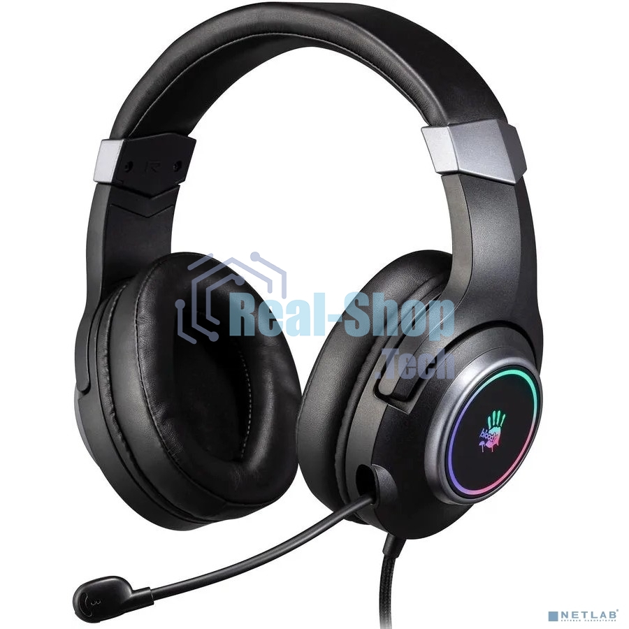 Гарнитура проводная с микрофоном A4Tech Bloody G350 черный 2м мониторные USB оголовье (G350 USB, BLACK)