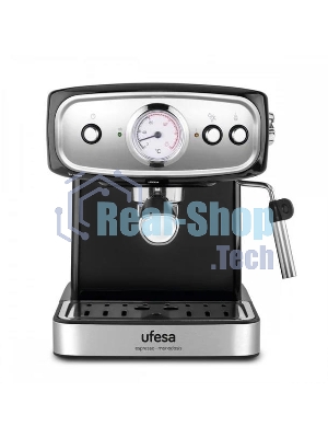 Кофеварка рожковая Ufesa CE7244 BRESCIA черный/серебристый, исп. кофе - молотый, 1.5 л, 850 Вт, 20 бар