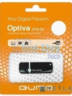 Флешка USB QUMO 8Gb, Optiva 02 Black QM8GUD-OP2 черный