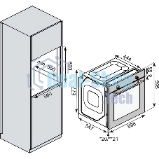 Встраиваемый духовой шкаф Kuppersberg HF 609 B, High-Tech, объем 80 л, 10 режимов работы, телескопические направляющие, цифровой таймер, 2 стекла в дверце, утапливаемые переключатели, энергоэффективность А, черный