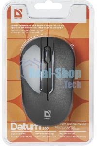 Мышь беспроводная Defender Datum MM-285 черный, 1600 dpi, радиоканал, USB, кнопки - 3