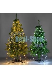 Елочная гирлянда с кольцом, 7 нитей по 1,5 метра, цвет диодов белый, не соединяется