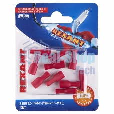 Клемма плоская Rexant, полностью изолированная гнездо - 5.6 мм, 0.5-1.5 мм², (РППи-м 1.5-(4.8)/FDFD1.25-187(8)), в упак. 10 шт.