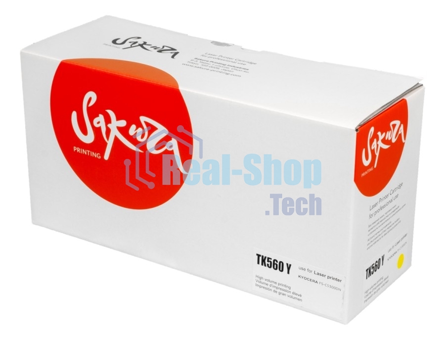 Картридж Sakura TK560Y для Kyocera Mita FS-C5300DN/FS-C5350DN, ECOSYS 6030cdn, желтый, 10 000 к.