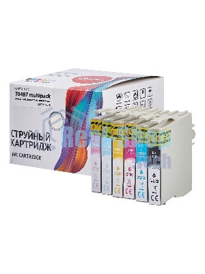 Набор струйных картриджей Sakura C13T04874010 (T0487-T0481/T0482/T0483/T0484/T0485/T0486) для Epson, мультипак, 16 мл., 460 к.