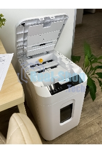 Шредер Heleos АП40-5 белый с автоподачей (секр.P-5) фрагменты 180лист. 37лтр. скрепки скобы пл.карты