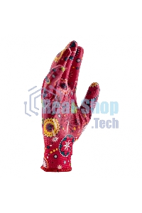 Перчатки садовые Palisad из полиэстера с нитрильным обливом, красные, S