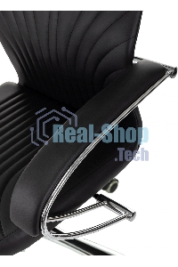 Кресло руководителя Бюрократ CH-610SL черный эко.кожа крестов. металл хром пластик черный