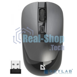 Мышь беспроводная Defender Wave MM-995 серебристый, 1600 dpi, радиоканал, USB, кнопки - 4