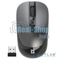 Мышь беспроводная Defender Wave MM-995 серебристый, 1600 dpi, радиоканал, USB, кнопки - 4