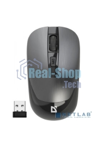 Мышь беспроводная Defender Wave MM-995 серебристый, 1600 dpi, радиоканал, USB, кнопки - 4