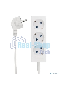 Удлинитель Rexant STANDARD 3 гнезда, 1,5 м, 2х1,0 мм², б/з, белый