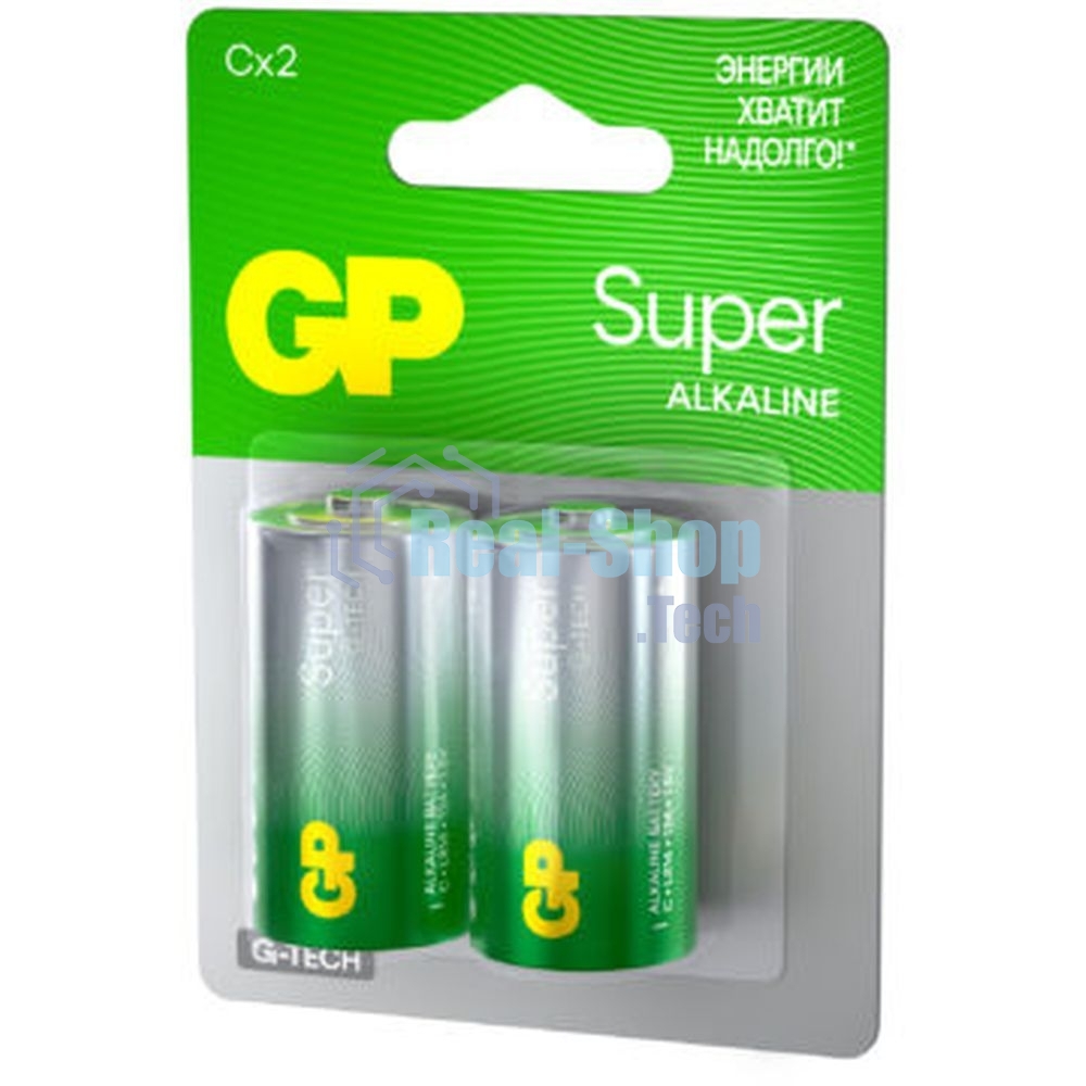 Алкалиновые батарейки GP Super Alkaline G-Tech 14А типоразмера C - 2 шт. на блистере (2 шт.)