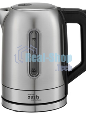 Чайник электрический Oasis K-5SWS стальной+черный 1,7л 2200Вт